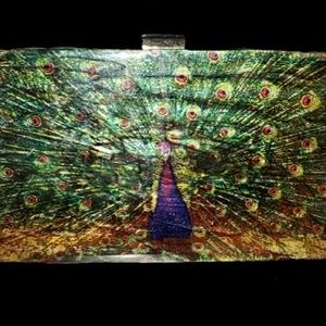 Mr. Peacock Clutch Purse